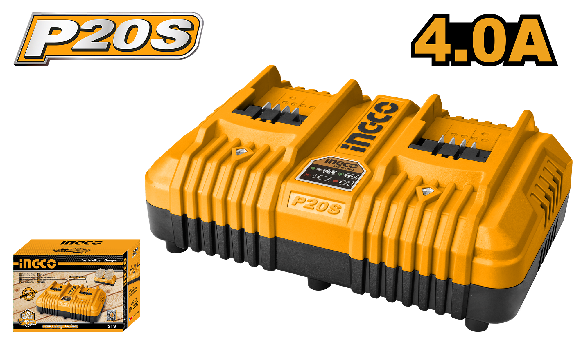 INGCO 20V 4AH DUAL CHARGER
