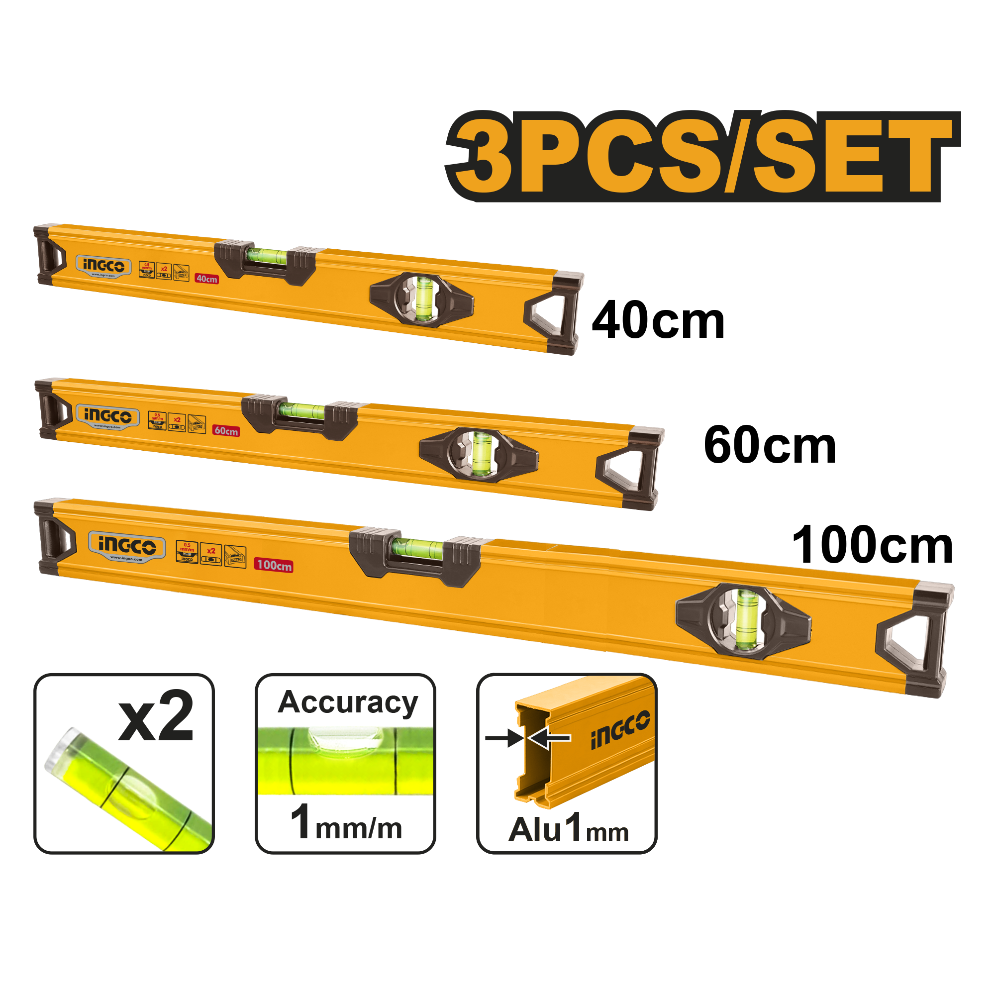 INGCO 3P LEVEL ALUMINIUM SET