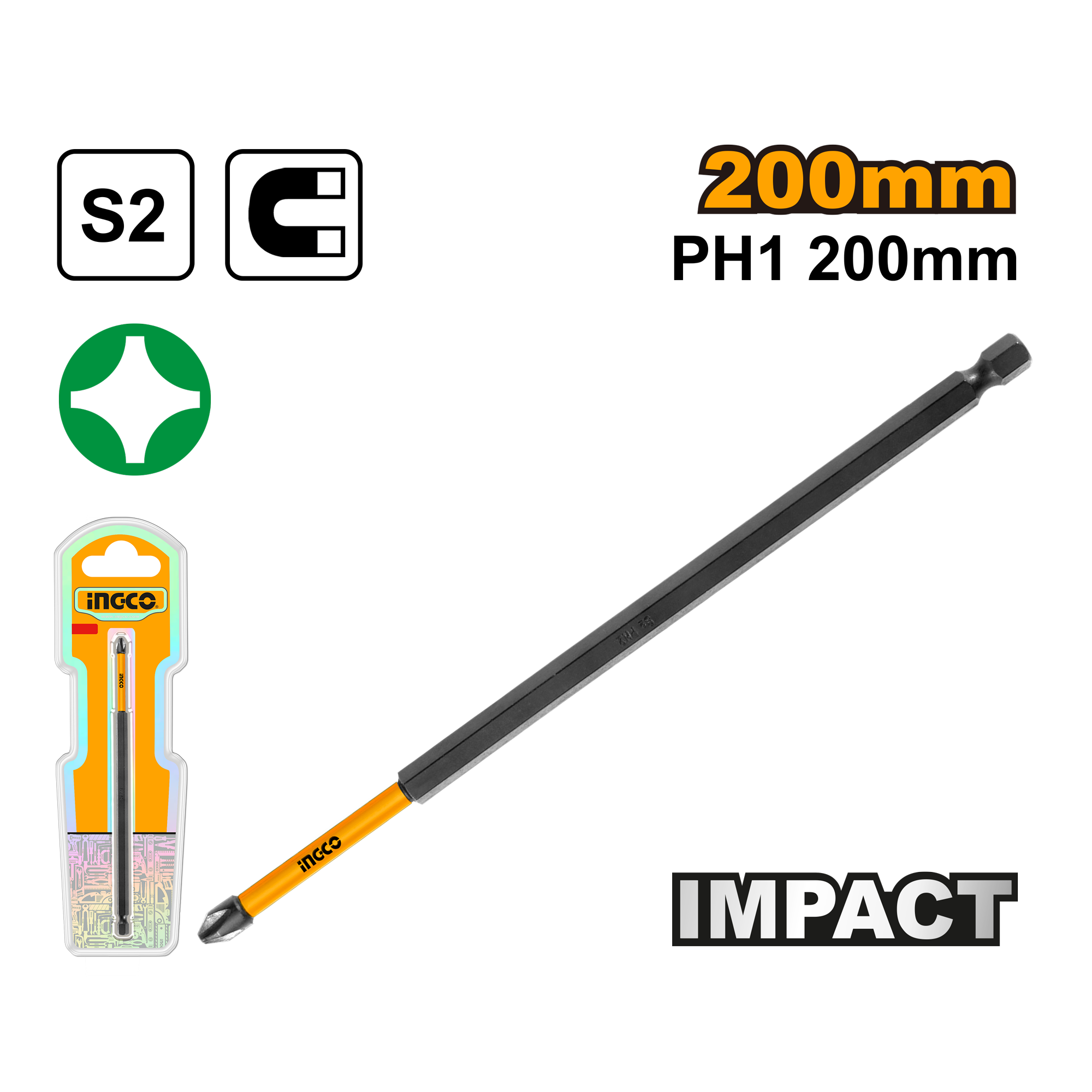 INGCO S/D BIT IMPACT PH1 200MM
