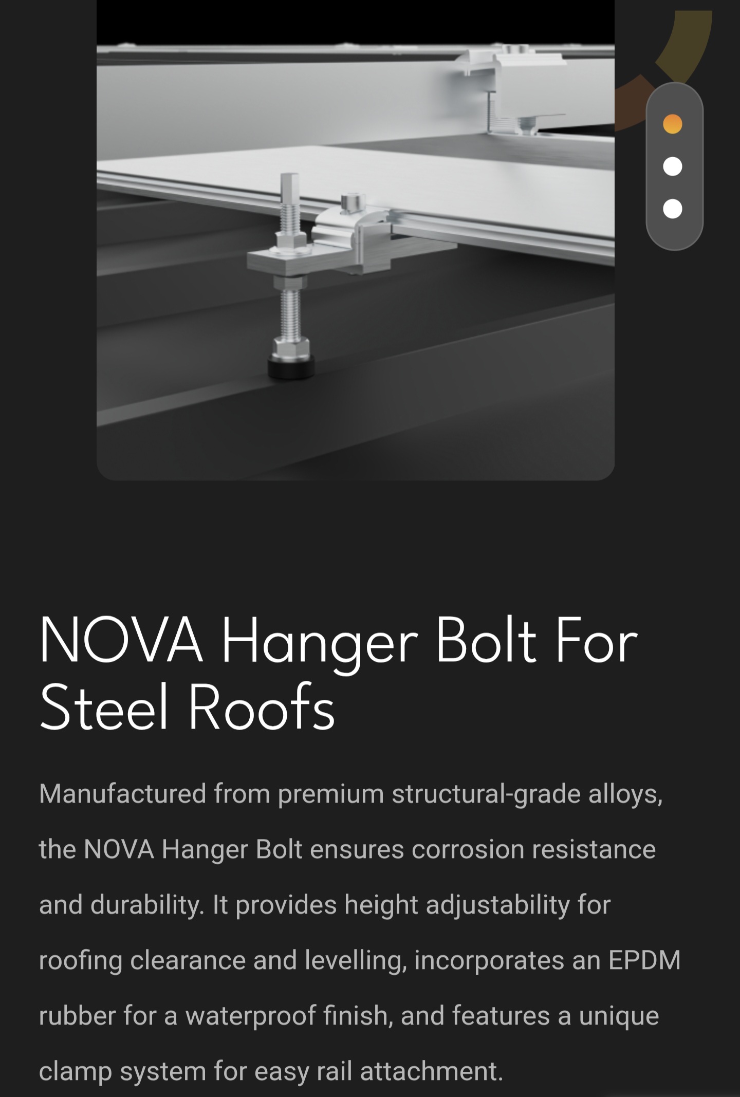 NOVA ROOF HANGER BOLT