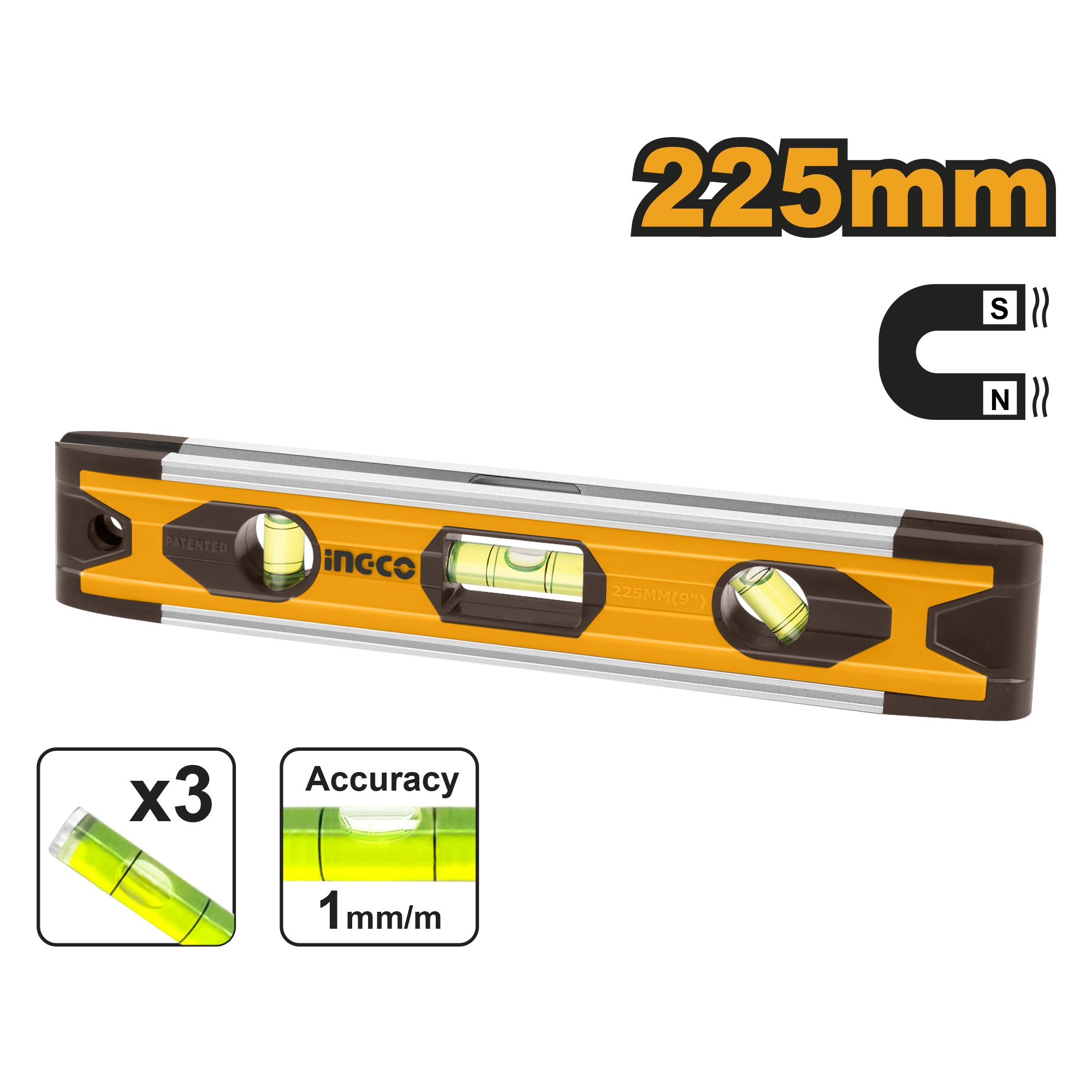 INGCO LEVEL TORPEDO 225MM MAGNETIC